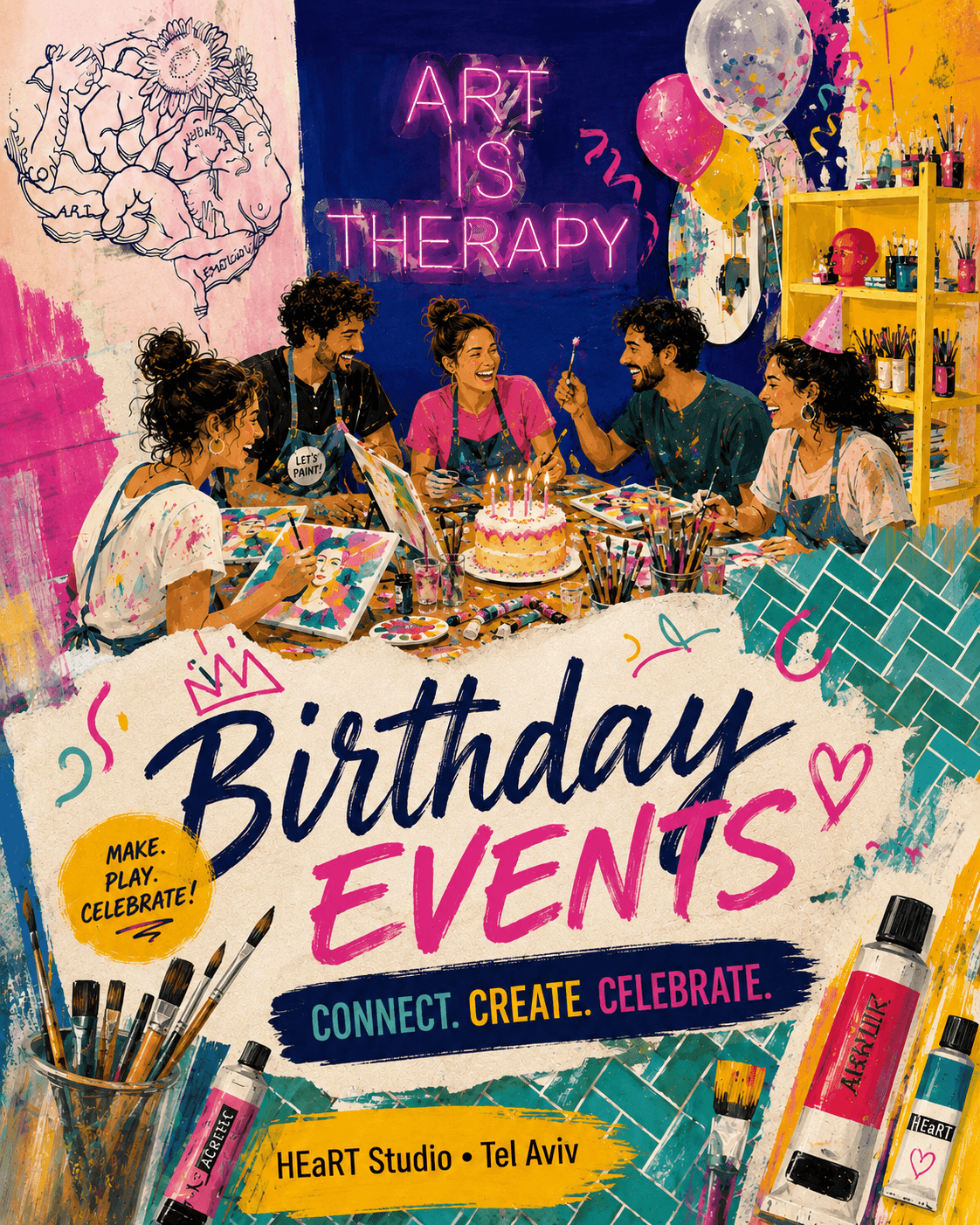 Birthday art event at HEaRt Studio Tel Aviv